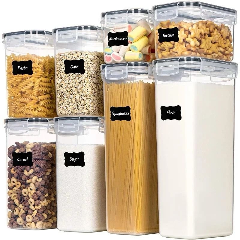Premium Airtight Food Storage Container Set – BPA-Free Kitchen Pantry Organizers with Labels & Lids
