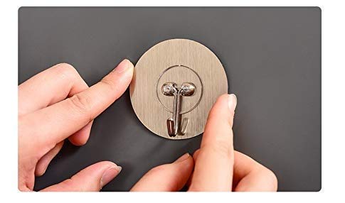 ZUCUR Oval Brushed Metal Adhesive Wall Hook – No-Drill Self-Adhesive Hook for Bathroom, Kitchen & Home Set Of 10 Pcs