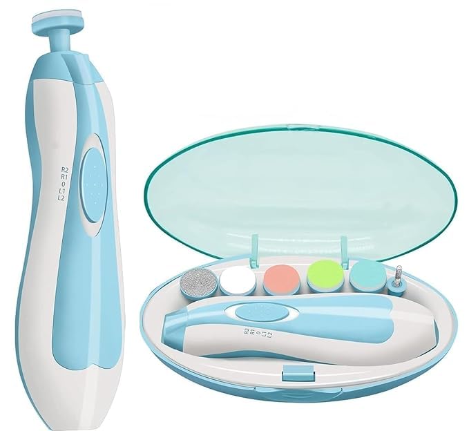 ZUCUR Baby Electric Nail Trimmer Set – 6 Grinding Heads for Newborns & Adults (Safe, Gentle, Quiet)