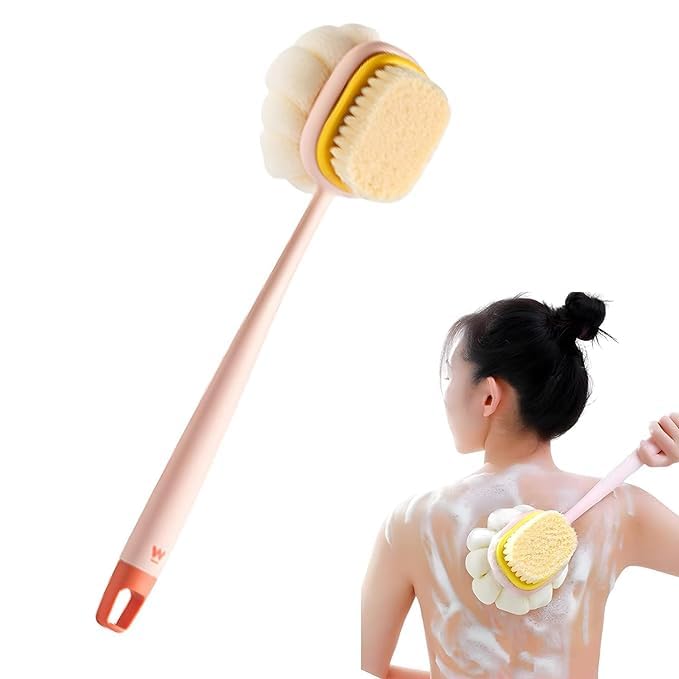 Premium Long Handle Bath & Body Scrubber – Dual-Sided Shower Brush