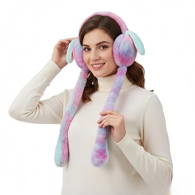 Winter Ear Muffs Soft Plush Foldable Ear Warmers for Kids, Girls and Women | Windproof, Stretchable