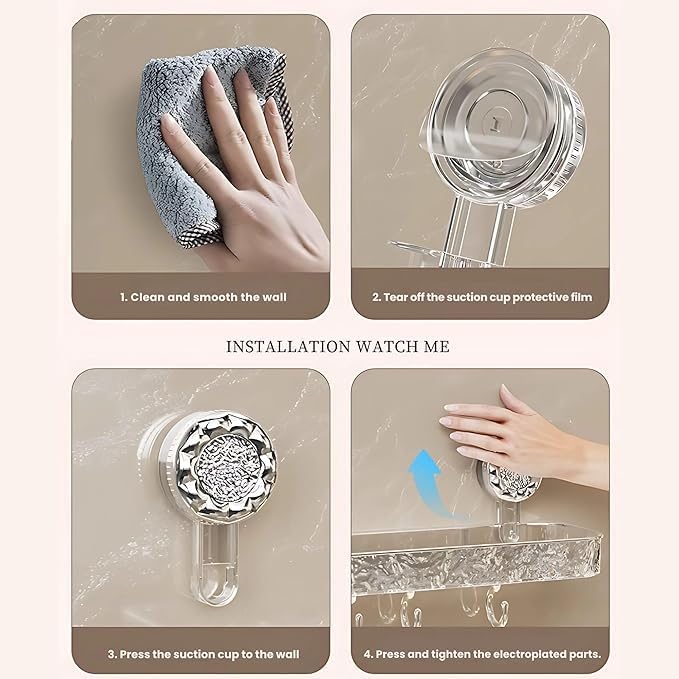 ZUCUR Premium Wall-Mounted Mop & Broom Holder Luxury Bathroom & Kitchen Organizer