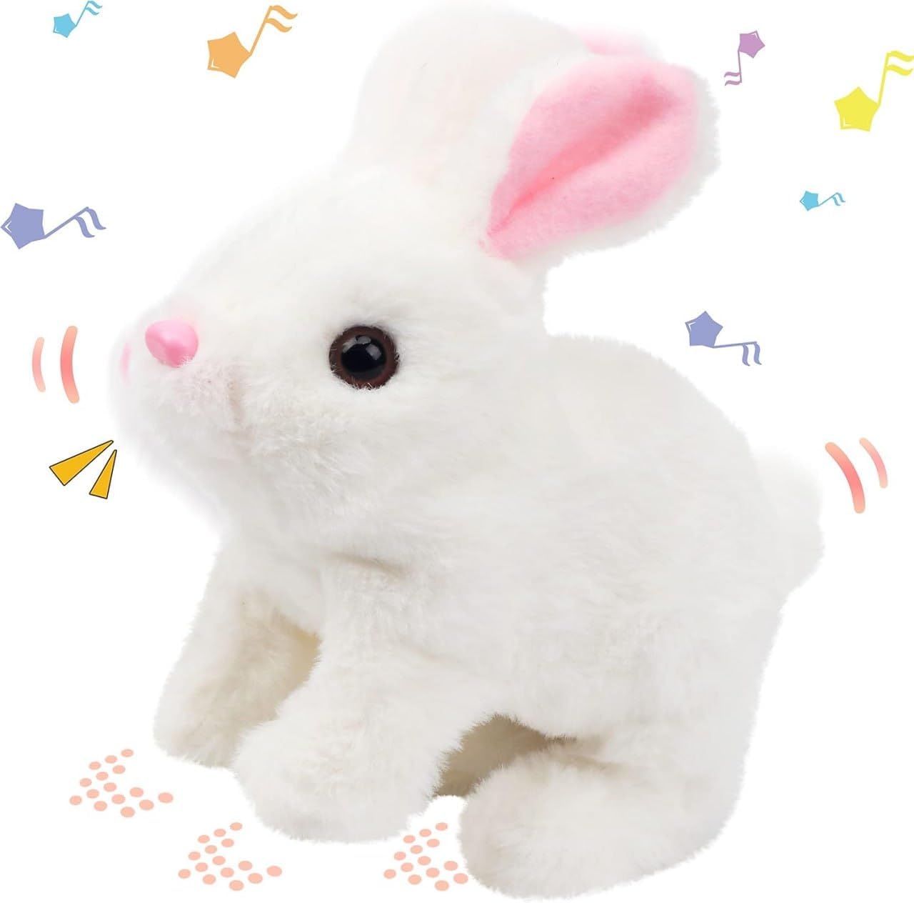 ZUCUR Cute White Plush Rabbit Toy – Soft & Fluffy Bunny for Kids
