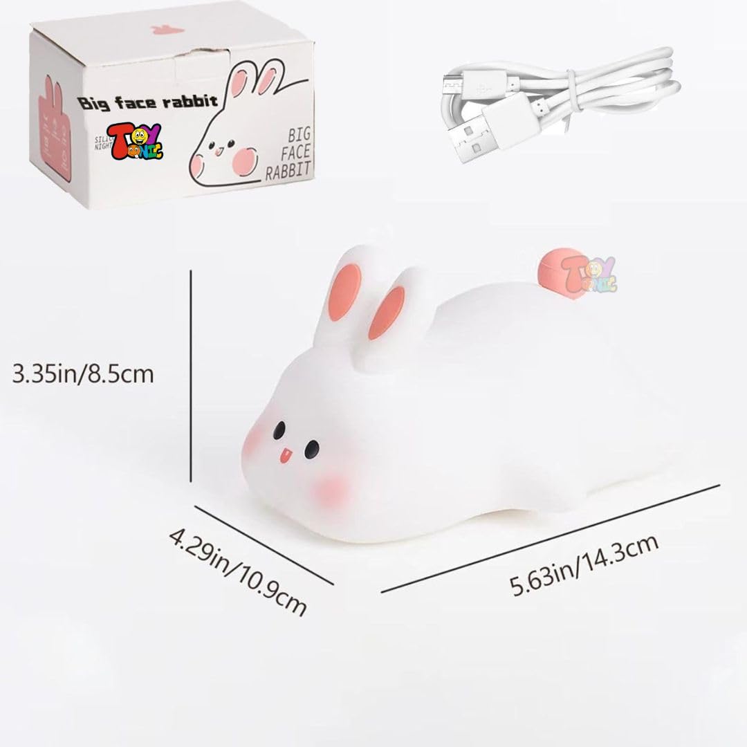 ZUCUR Cute Bunny Night Light – Soft Silicone LED Bedside Lamp for Kids, Nursery & Bedroom Decor