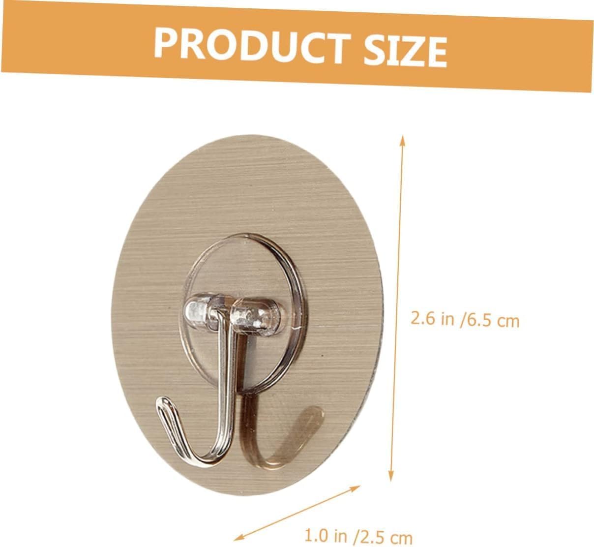 ZUCUR Oval Brushed Metal Adhesive Wall Hook – No-Drill Self-Adhesive Hook for Bathroom, Kitchen & Home Set Of 10 Pcs