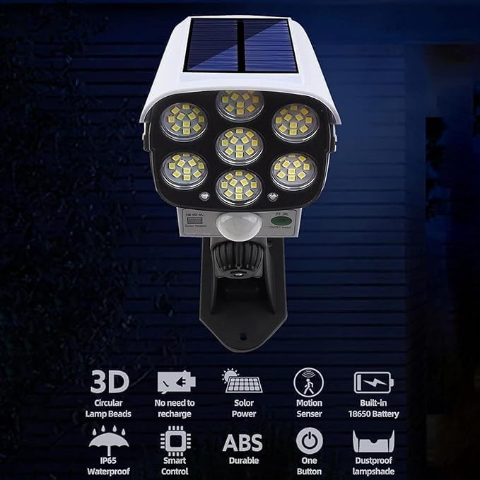 ZUCUR Solar Powered Motion Sensor Security Light with Remote Control – Outdoor Waterproof LED Wall Light