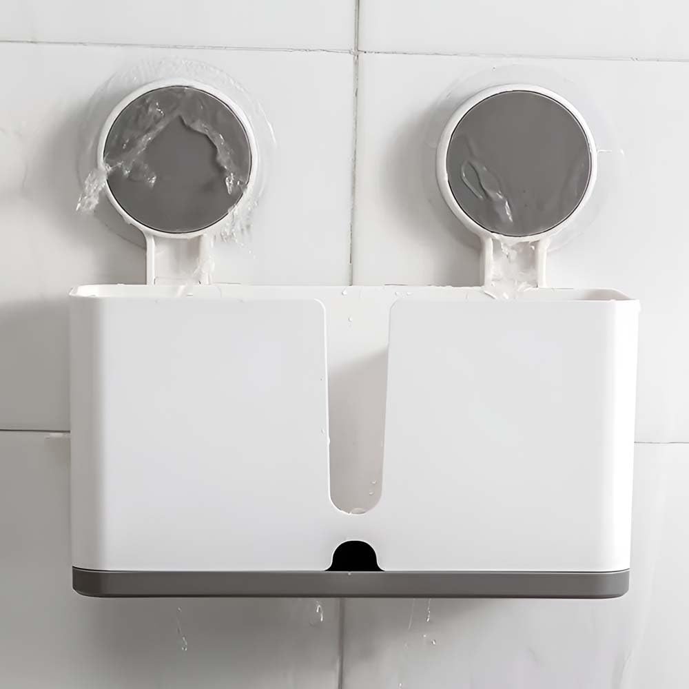 ZUCUR Toothbrush Holder Wall Mount Toothpaste & Makeup Brush Holder Plastic Tooth Brush Holder for Bathroom