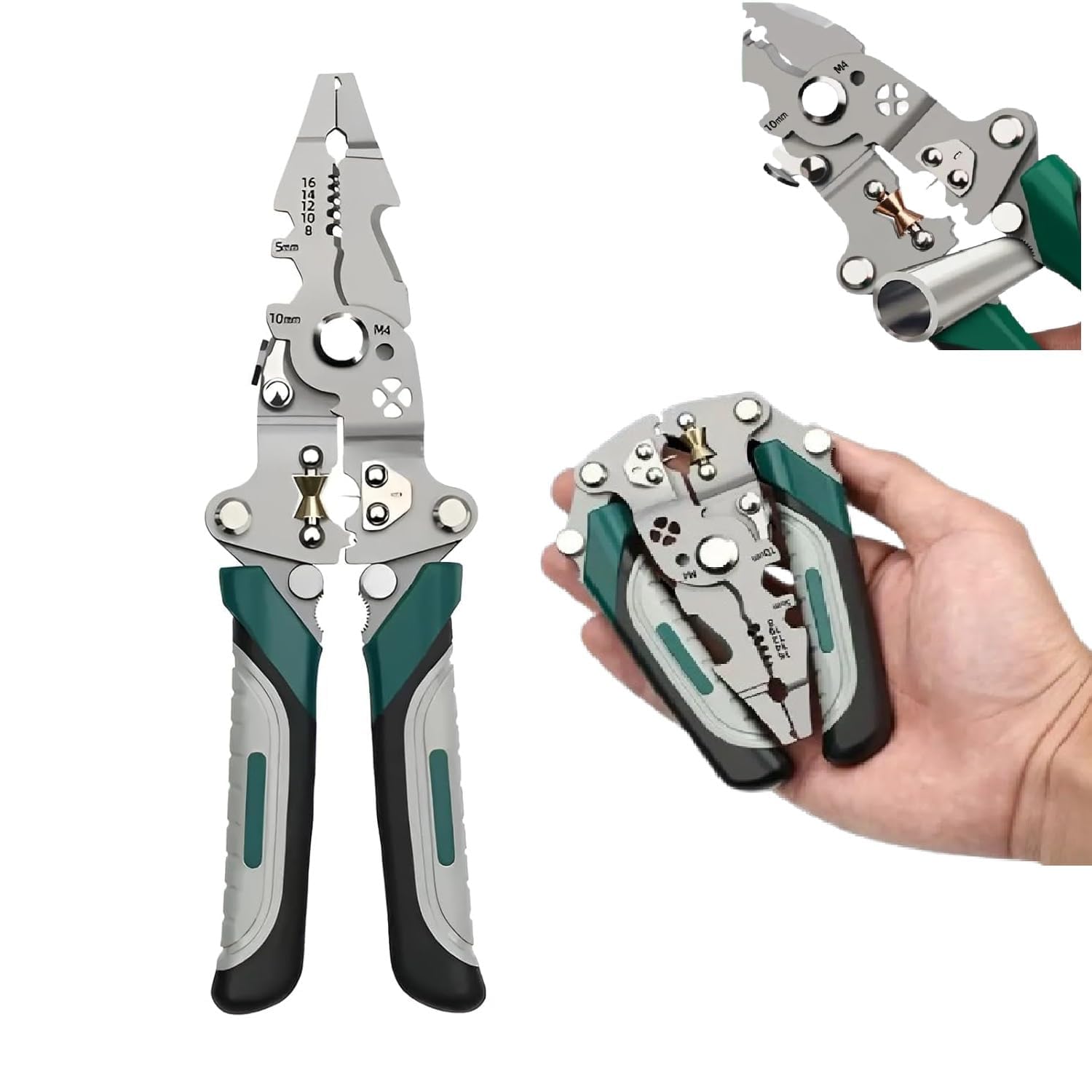 ZUCUR Multifunction Wire Stripper Cutter Crimper Tool Wire Cutter Wire Crimper Cable Stripper Wiring Tools