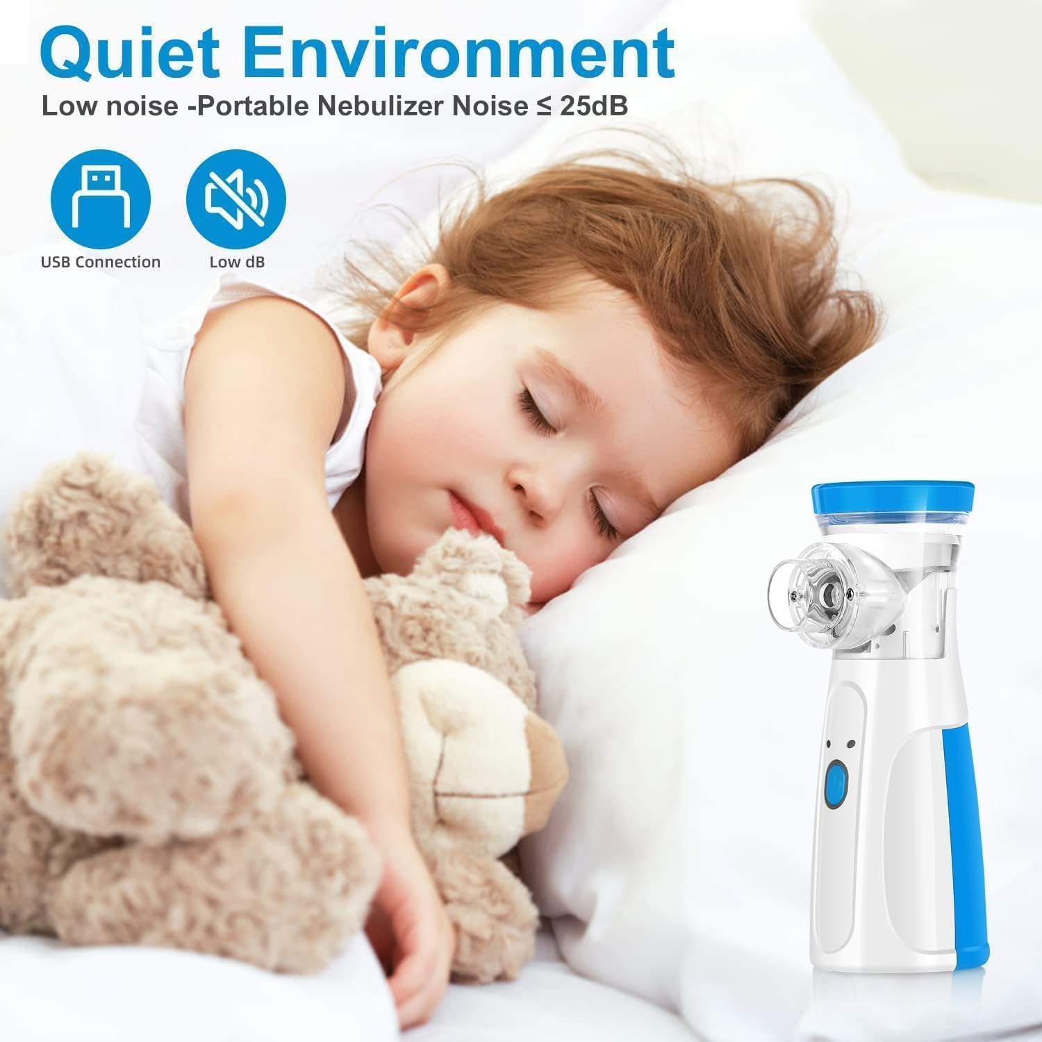ZUCUR Portable Mist Inhaler with Adult & Child Masks – Handheld Cool Mist Humidifying Device