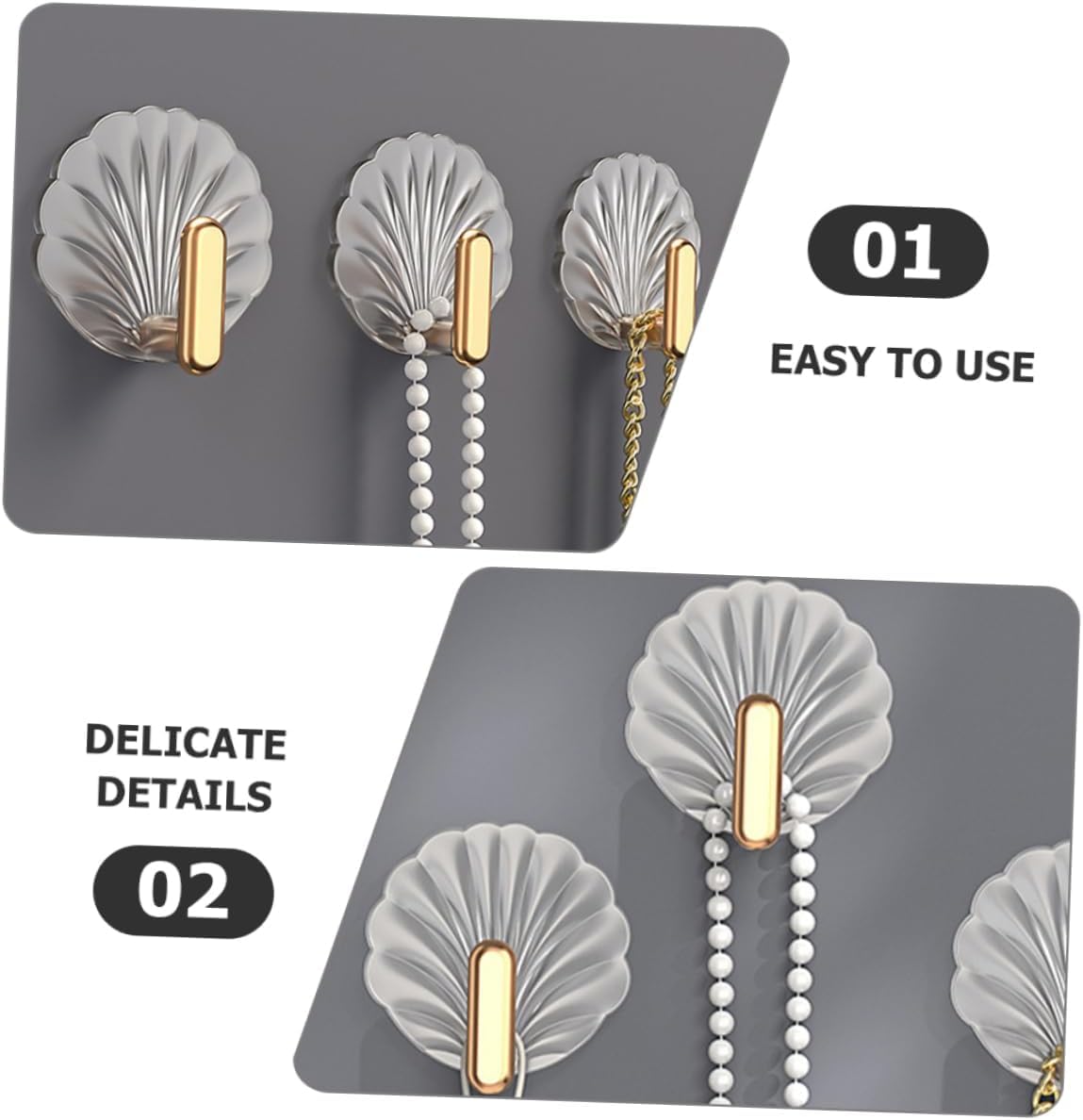 ZUCUR Adhesive Hooks For Hanging Heavy Duty Robe Towel Sticky Clear Hooks Waterproof Adhesive Wall Hooks