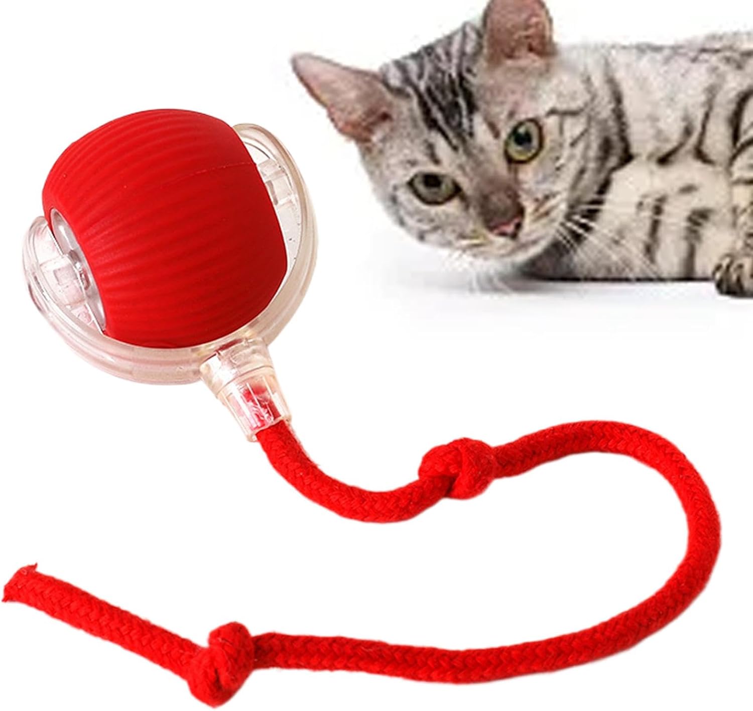ZUCUR Interactive Cat Rope Ball Toy – Fun Rolling Training Ball for Active Cats & Kittens