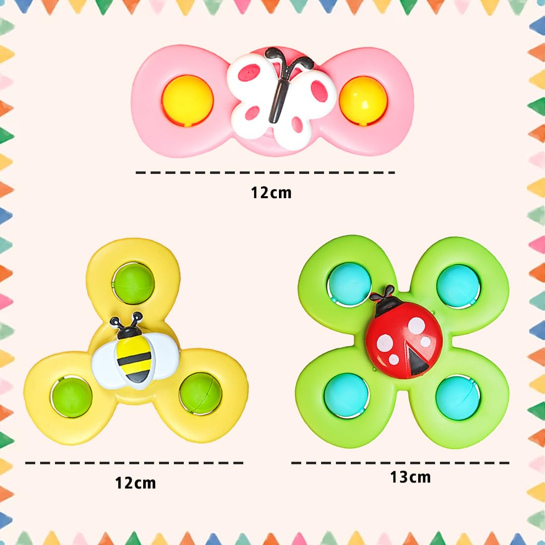 ZUCUR Baby Wall-Mounted Spinning Sensory Toys – Suction Cup Montessori Fidget Spinners