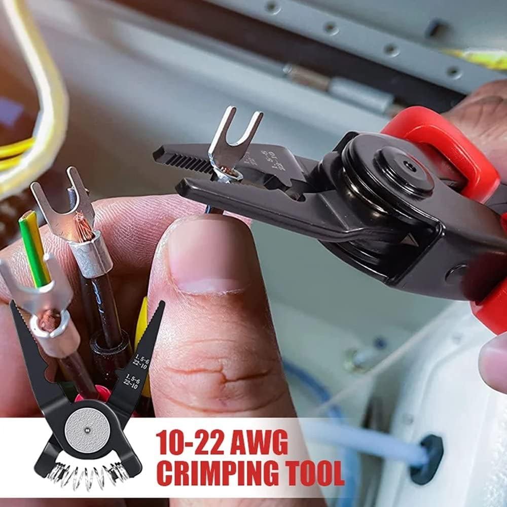 ZUCUR All in 1 Multifunction Stainless Steel Wire Stripper Wire Crimping Tool Wire Cutter, Wire Crimper Cable Stripper