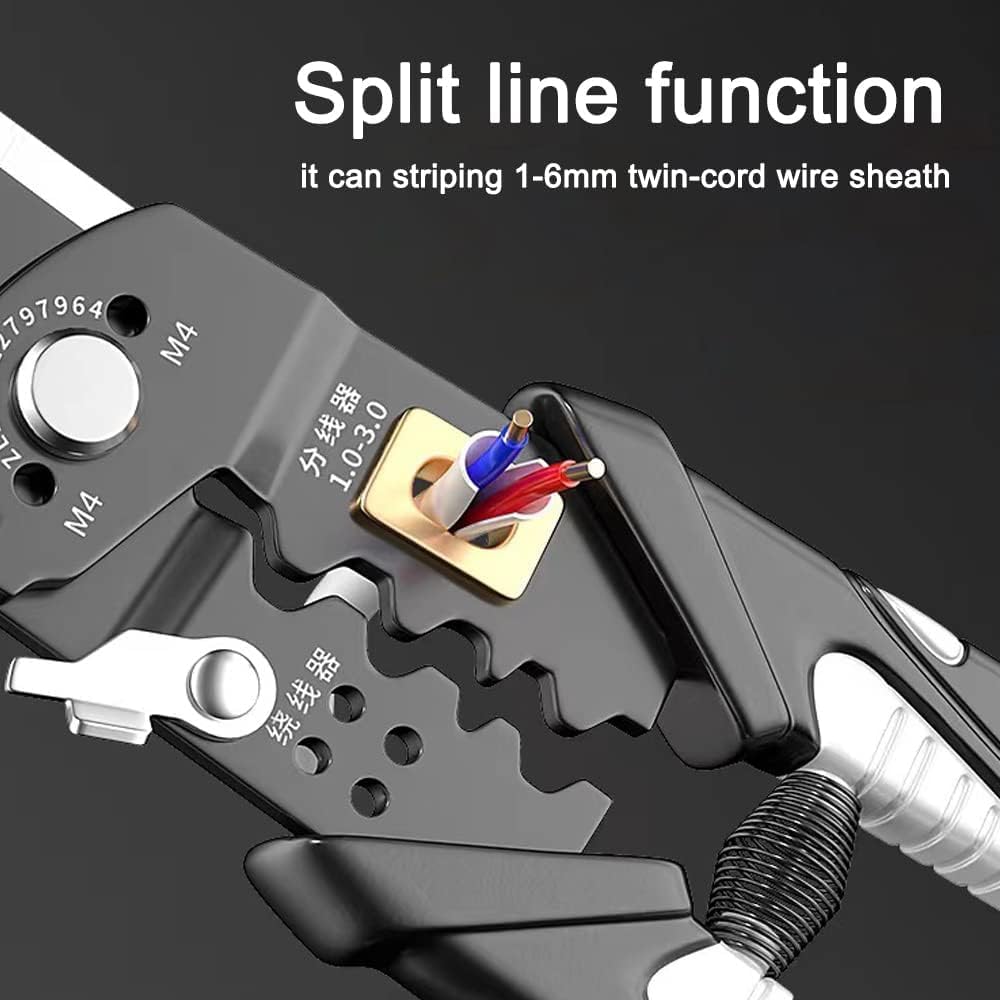 ZUCUR All in 1 Multifunction Stainless Steel Wire Stripper/Wire Crimping Tool, Wire Cutter, Wire Crimper, Cable Stripper