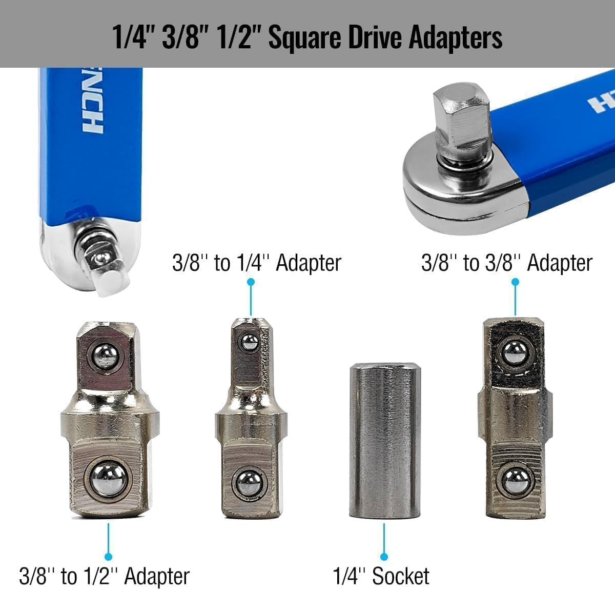 ZUCUR Socket Wrench Set Offset Extension Wrench Universal Fit Small Space 15 Socket Tool Car Jack Tool