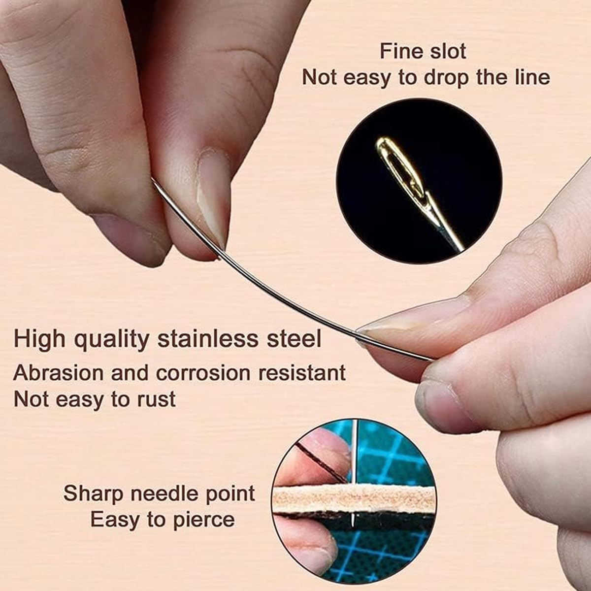 ZUCUR Self-Threading Sewing Needle Set – 30 Pcs Easy Thread Needles with Premium Wooden Storage Tube
