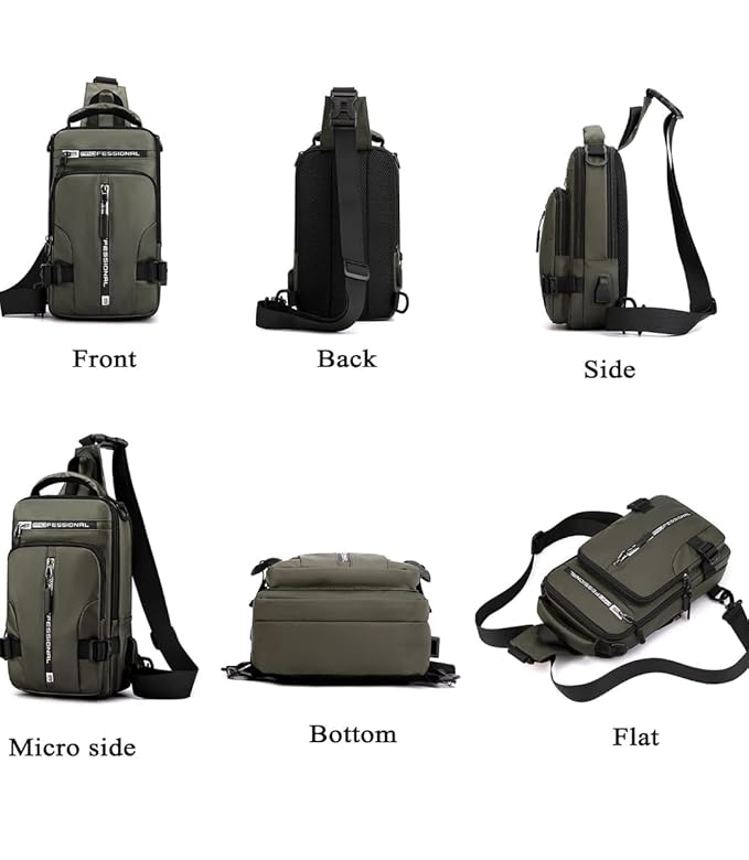 ZUCUR Professional Tech Sling Bag – Waterproof Crossbody Shoulder Bag for Men