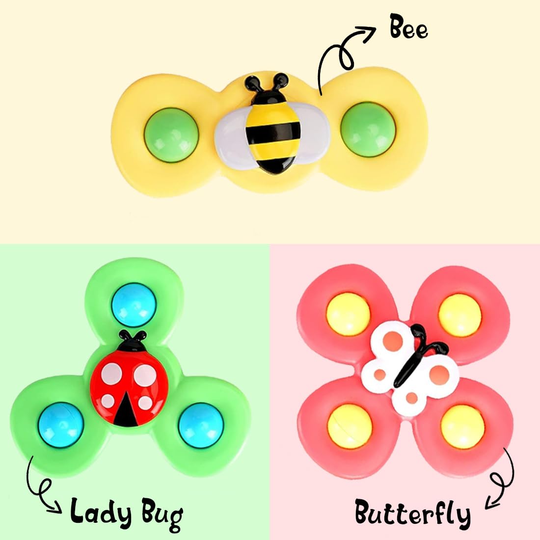 ZUCUR Baby Wall-Mounted Spinning Sensory Toys – Suction Cup Montessori Fidget Spinners