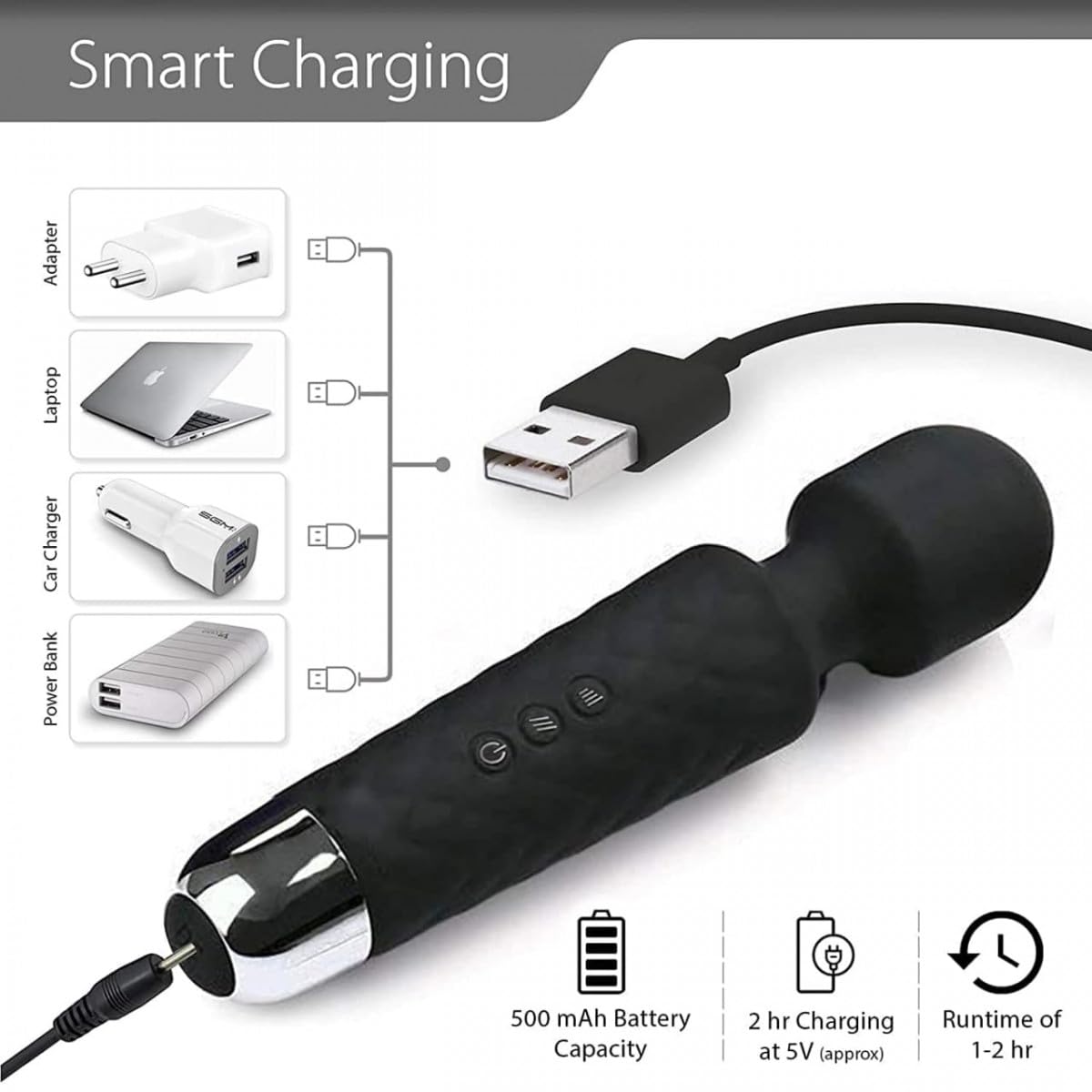 Personal Handheld Body Massager – Multi-Speed Rechargeable Full-Body Relaxation Wand