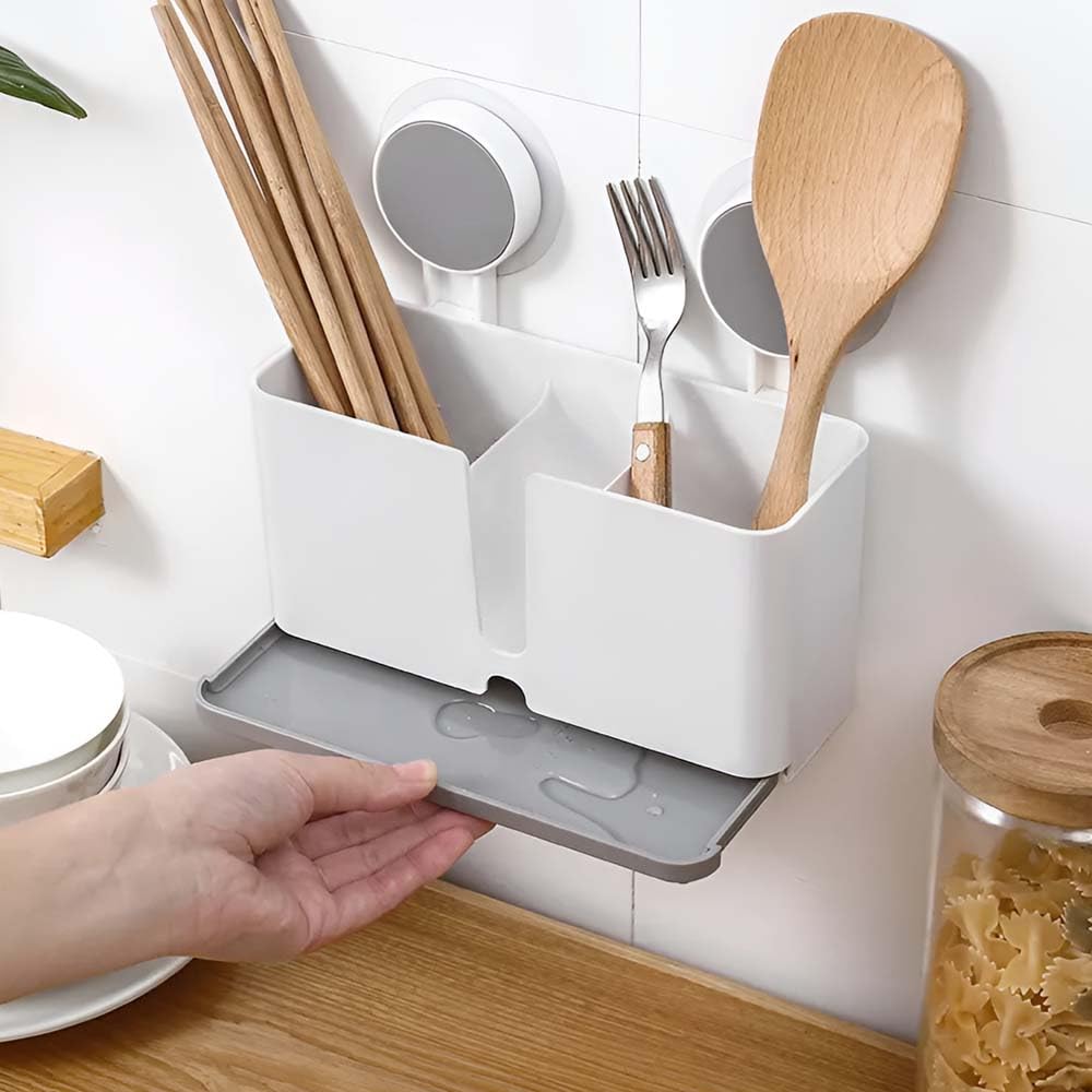 ZUCUR Toothbrush Holder Wall Mount Toothpaste & Makeup Brush Holder Plastic Tooth Brush Holder for Bathroom