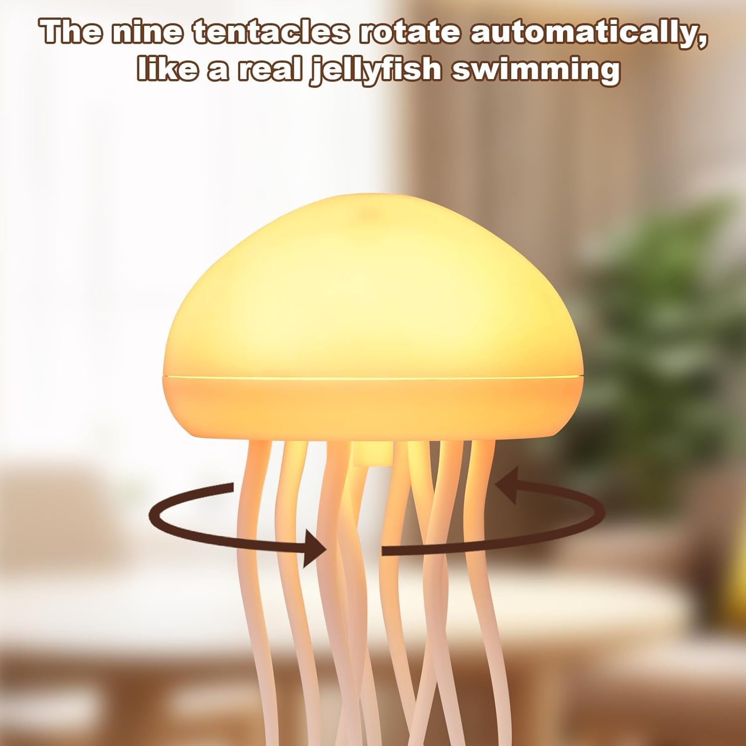 ZUCUR Soft Glow Jellyfish Table Lamp – USB LED Night Light