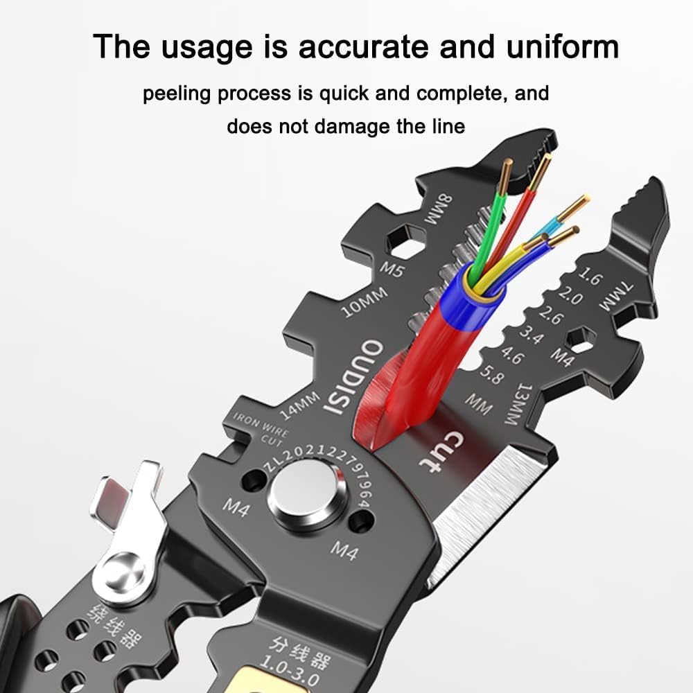 ZUCUR All in 1 Multifunction Stainless Steel Wire Stripper/Wire Crimping Tool, Wire Cutter, Wire Crimper, Cable Stripper