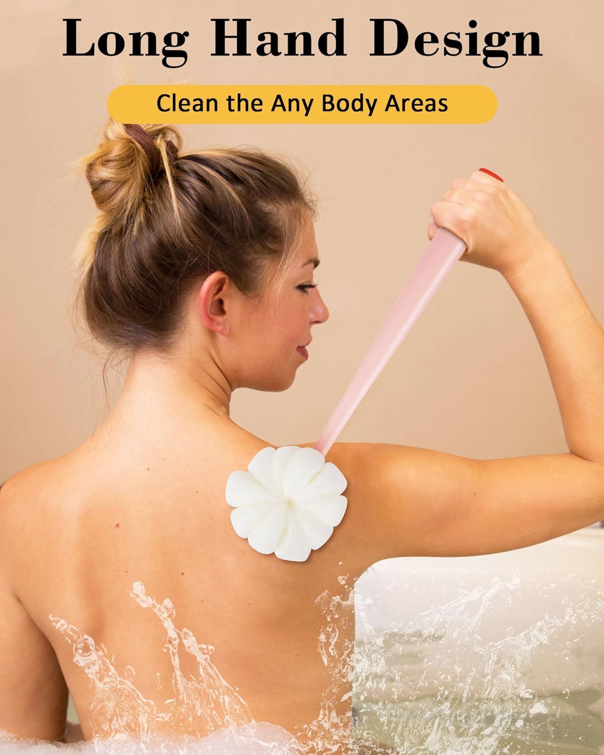 Premium Long Handle Bath & Body Scrubber – Dual-Sided Shower Brush