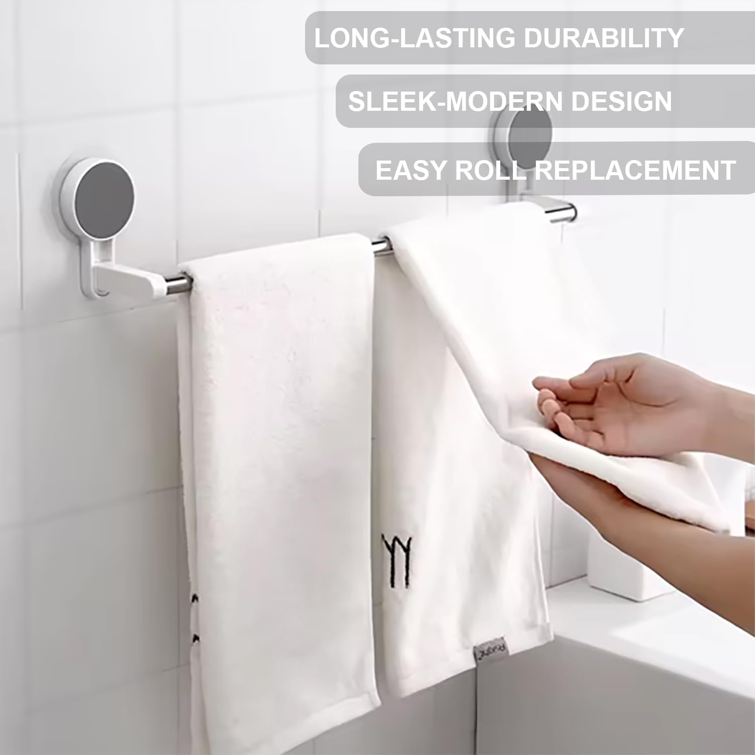 ZUCUR Towel Holder in Bathroom Hangers for Clothes Towel Stand Towel Napkin Holder Wall Mounted Self Adhesive
