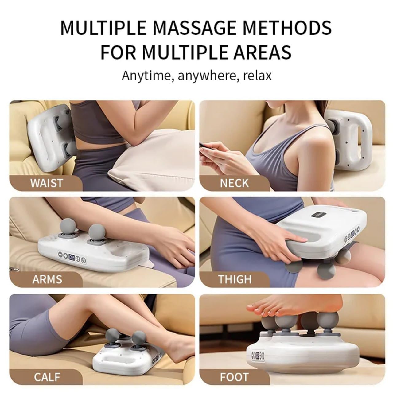 ZUCUR 4-Head Electric Full Body Massager – Portable Deep Tissue Muscle Relaxation Device