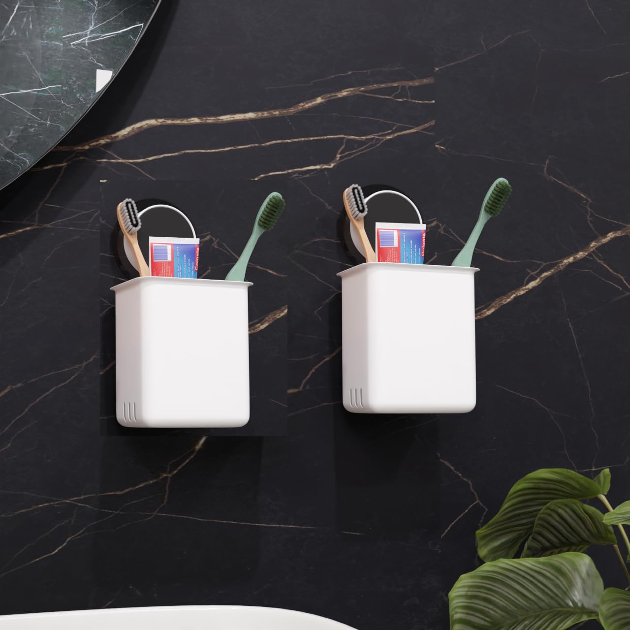 ZUCUR Toothbrush Holders For Bathroom Wall Mounted Toothbrush Holder Toothbrush Holders For Toothbrushes Bathroom Shelf For Wall