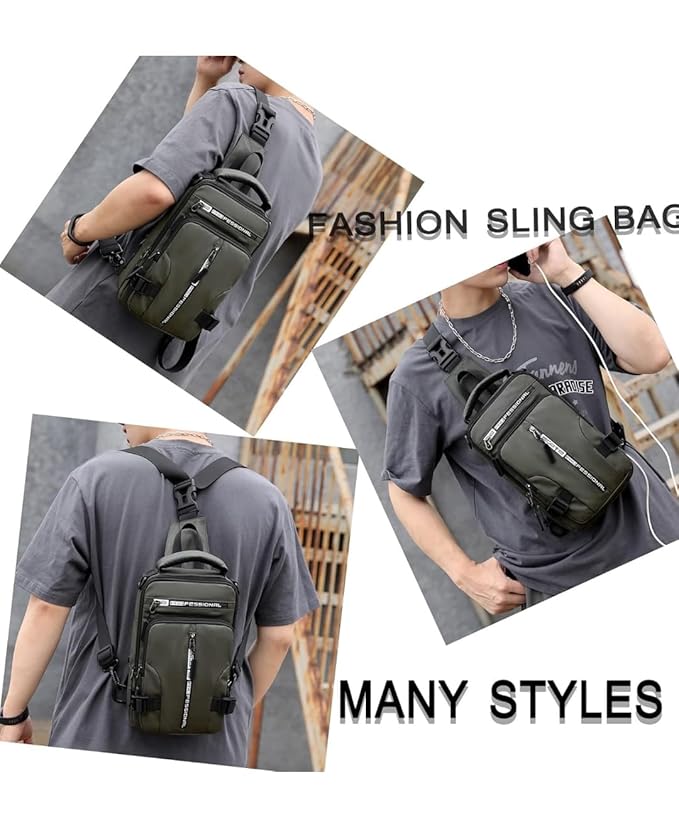 ZUCUR Professional Tech Sling Bag – Waterproof Crossbody Shoulder Bag for Men