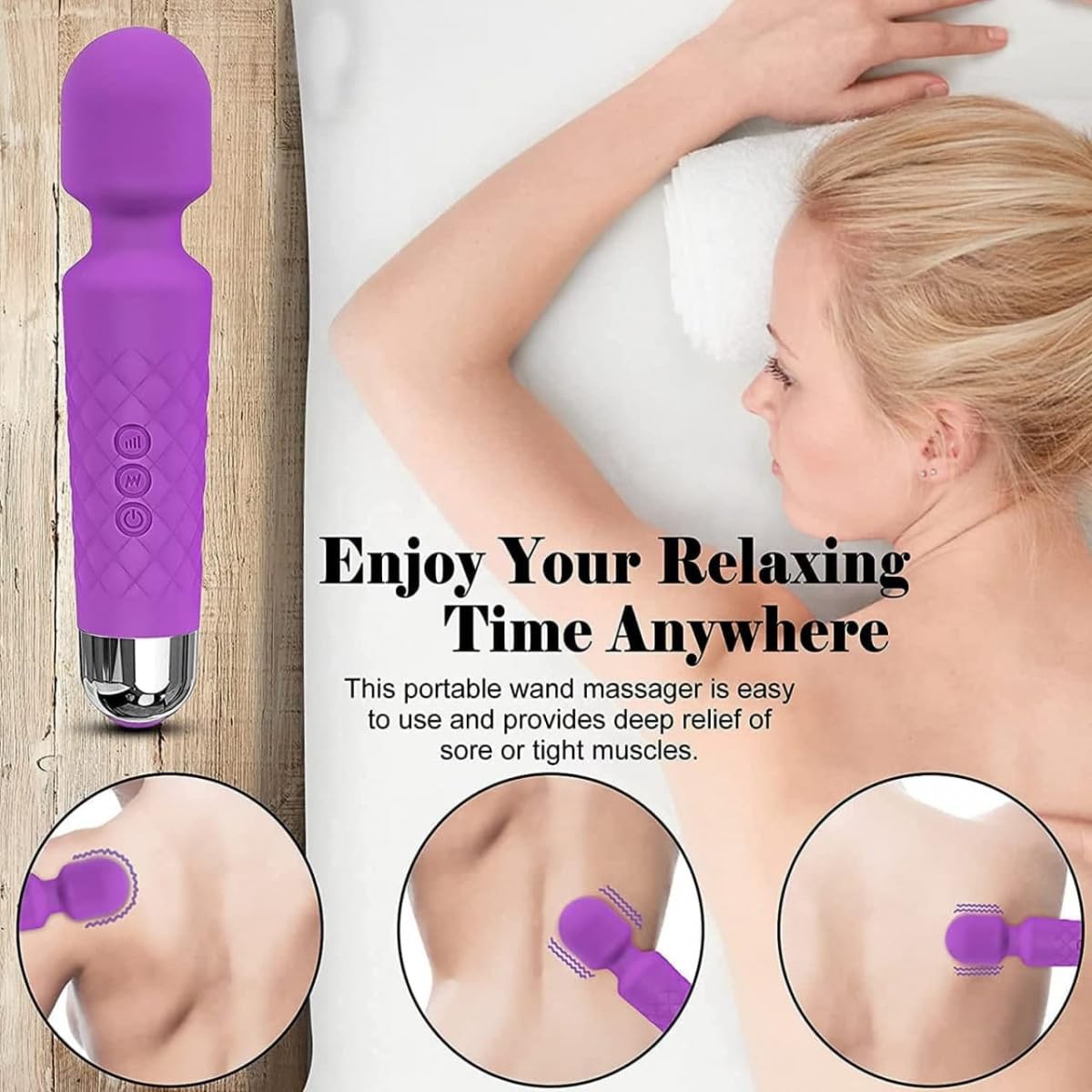 Personal Handheld Body Massager – Multi-Speed Rechargeable Full-Body Relaxation Wand