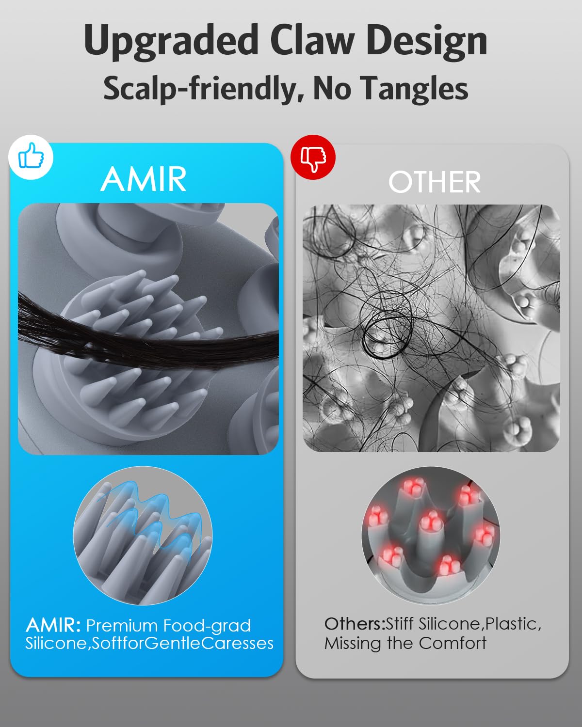 ZUCUR Electric Scalp Massager – 4-Head Rechargeable Waterproof Head & Body Relaxation Device