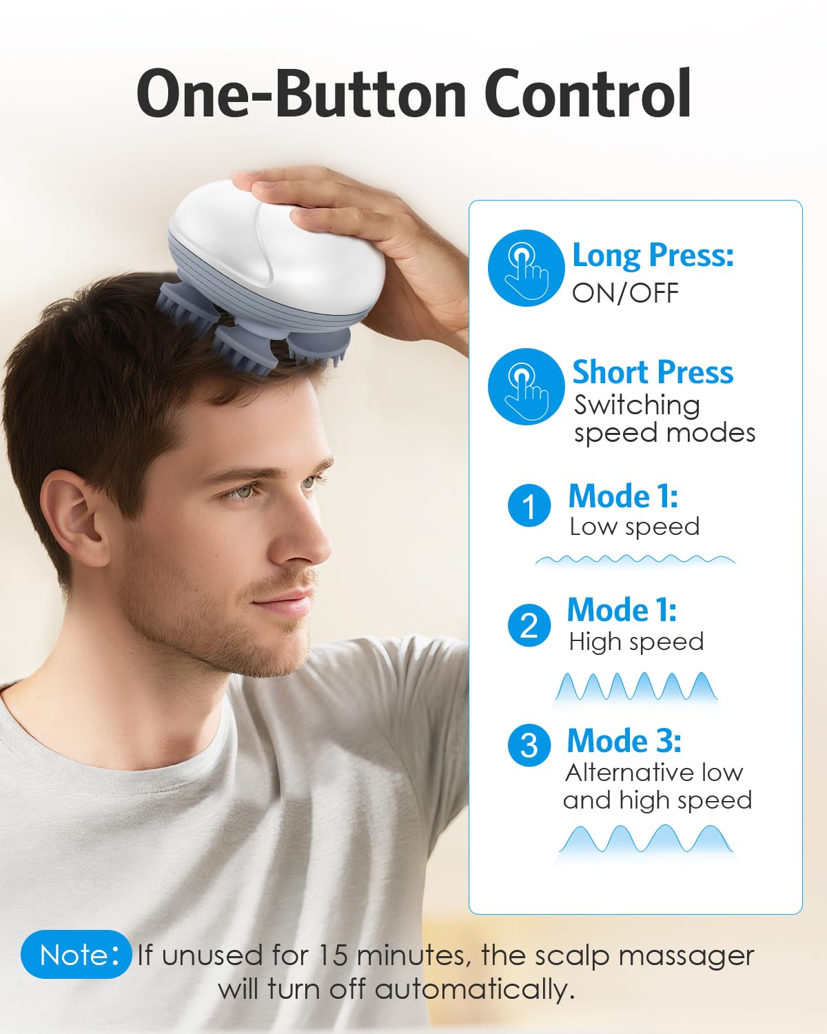 ZUCUR Electric Scalp Massager – 4-Head Rechargeable Waterproof Head & Body Relaxation Device