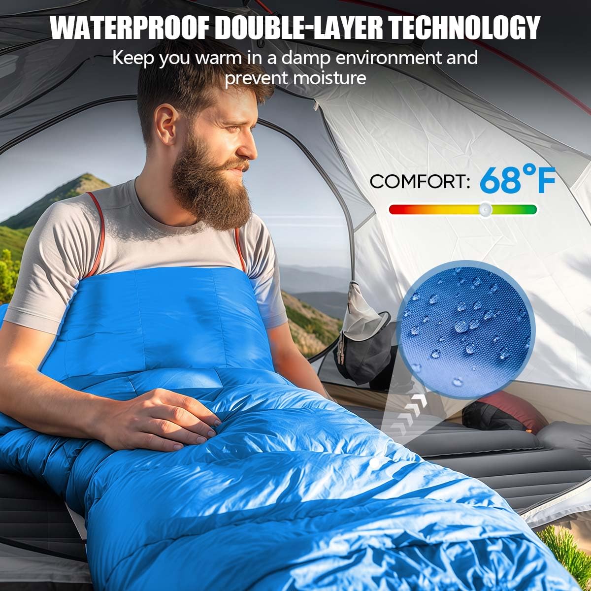 Premium Lightweight Sleeping Bag for Camping, Hiking & Travel – Portable with Carry Bag