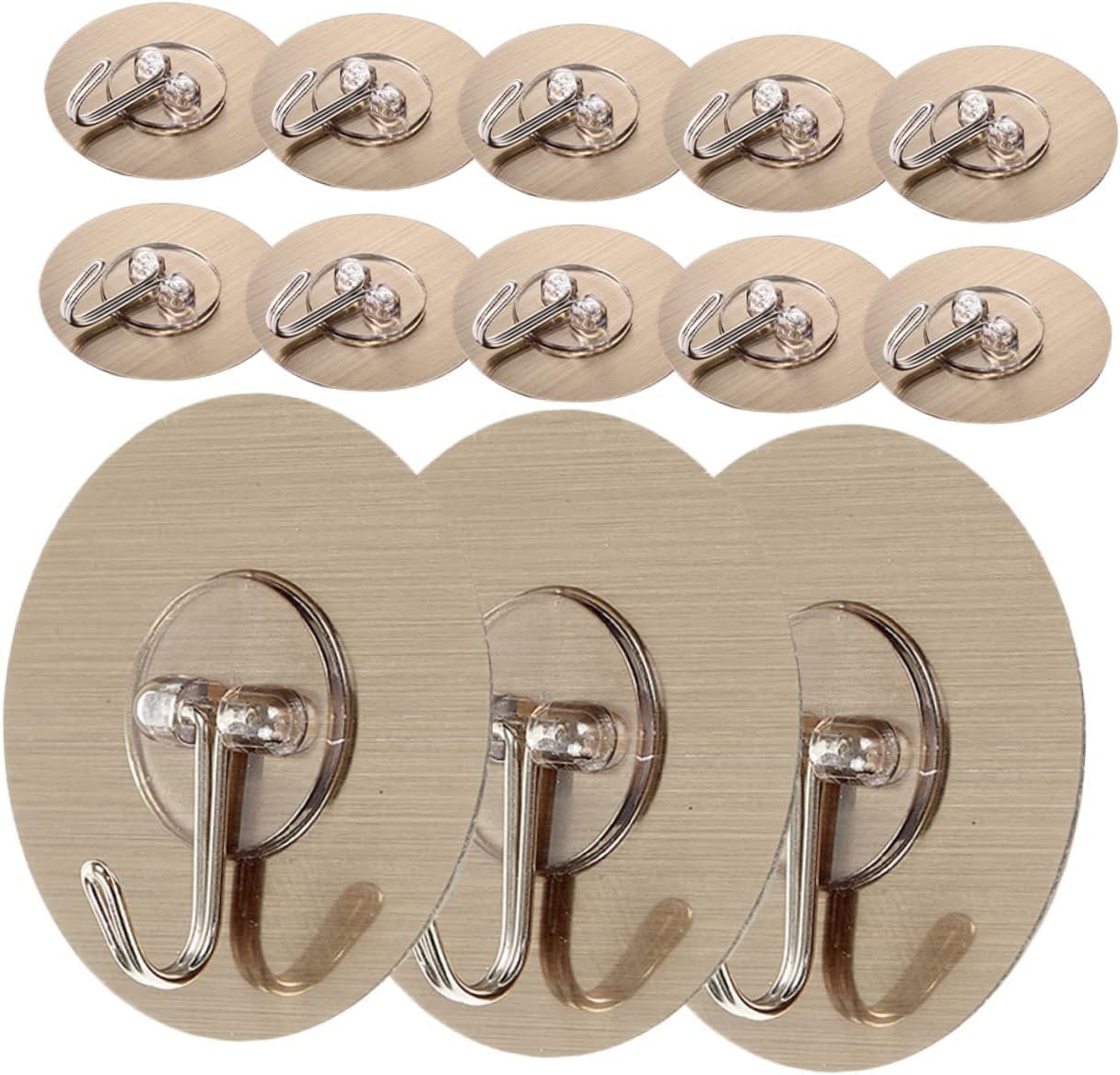 ZUCUR Oval Brushed Metal Adhesive Wall Hook – No-Drill Self-Adhesive Hook for Bathroom, Kitchen & Home Set Of 10 Pcs