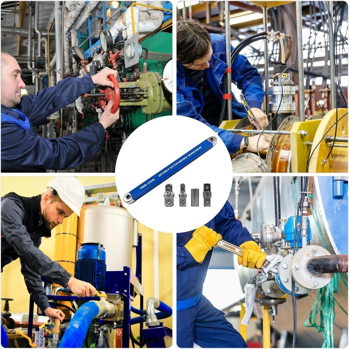 ZUCUR Socket Wrench Set Offset Extension Wrench Universal Fit Small Space 15 Socket Tool Car Jack Tool