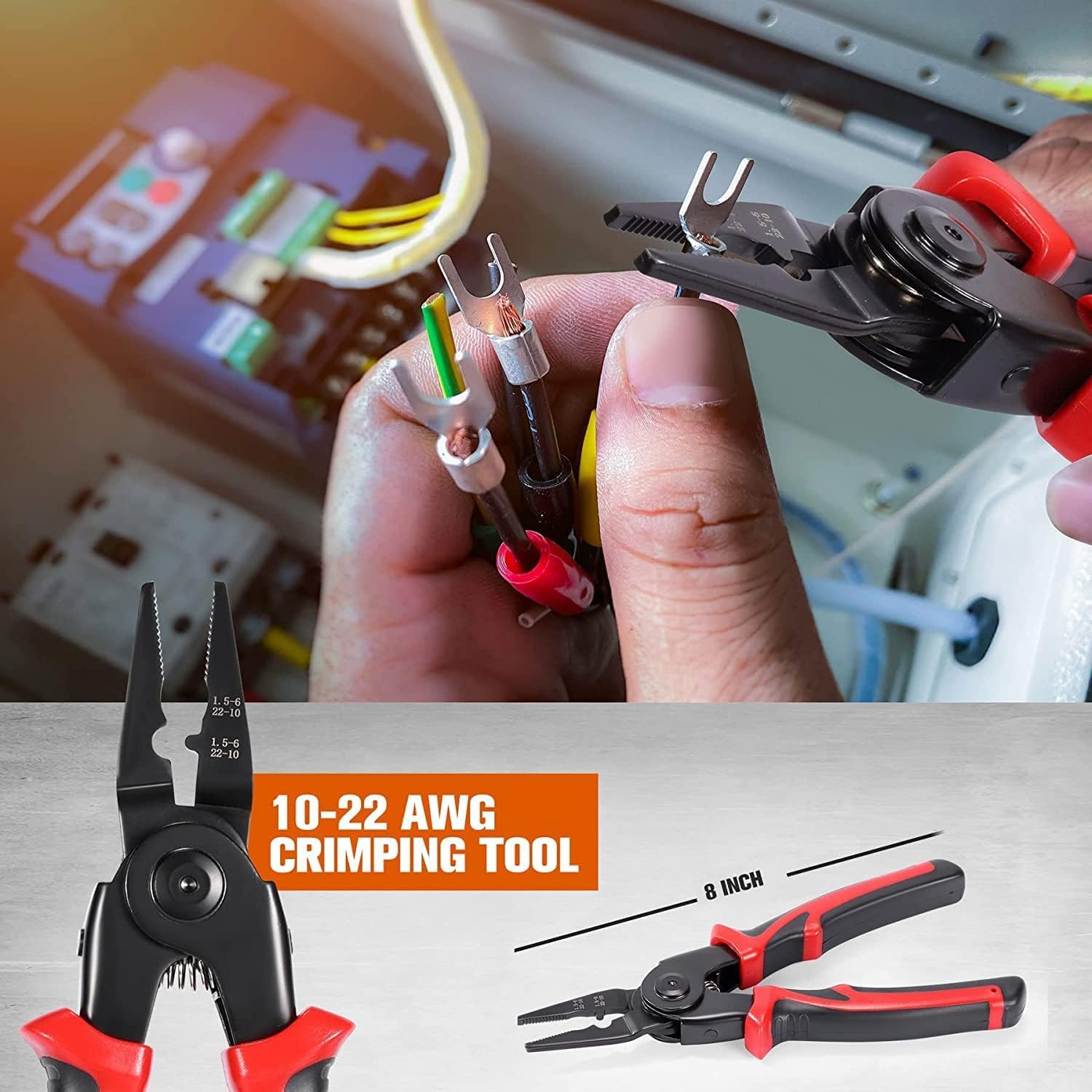 ZUCUR All in 1 Multifunction Stainless Steel Wire Stripper Wire Crimping Tool Wire Cutter, Wire Crimper Cable Stripper
