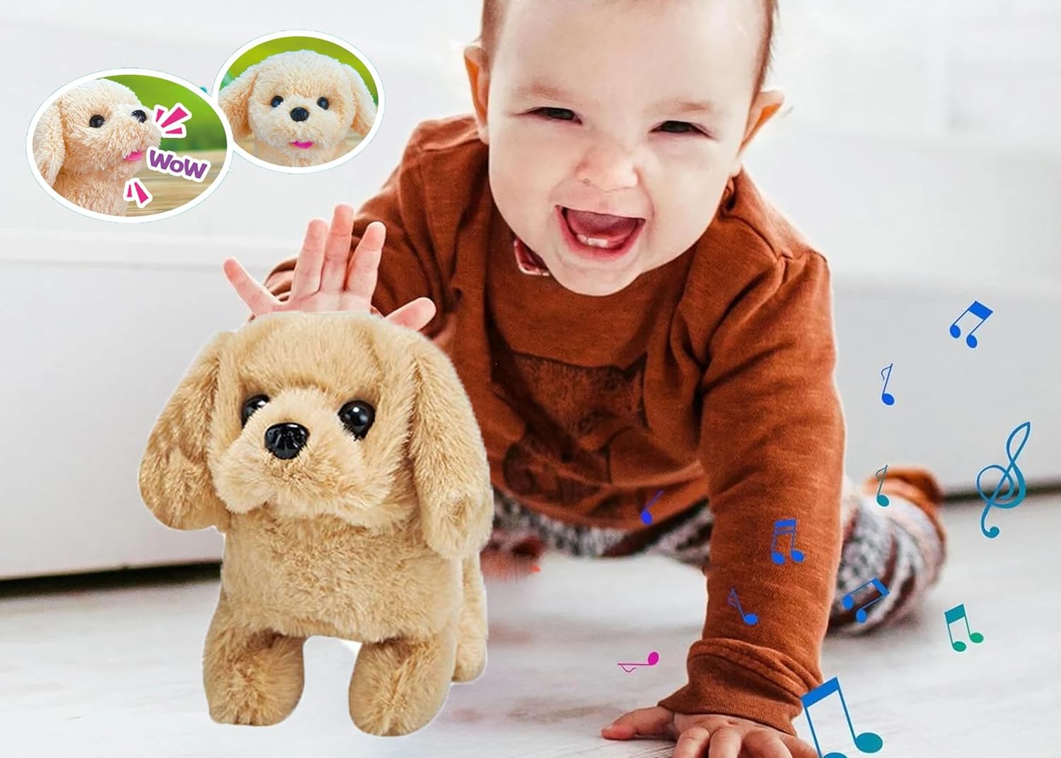 Cute Fluffy Plush Dog Toy – Soft & Adorable Stuffed Puppy for Kids