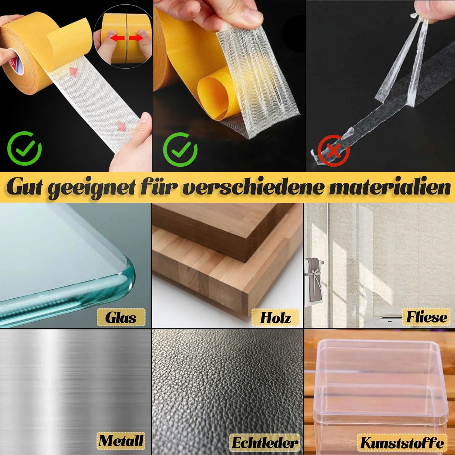 ZUCUR Heavy Duty Double-Sided Carpet Tape | Non-Slip Rug Gripper for Floors & Carpets