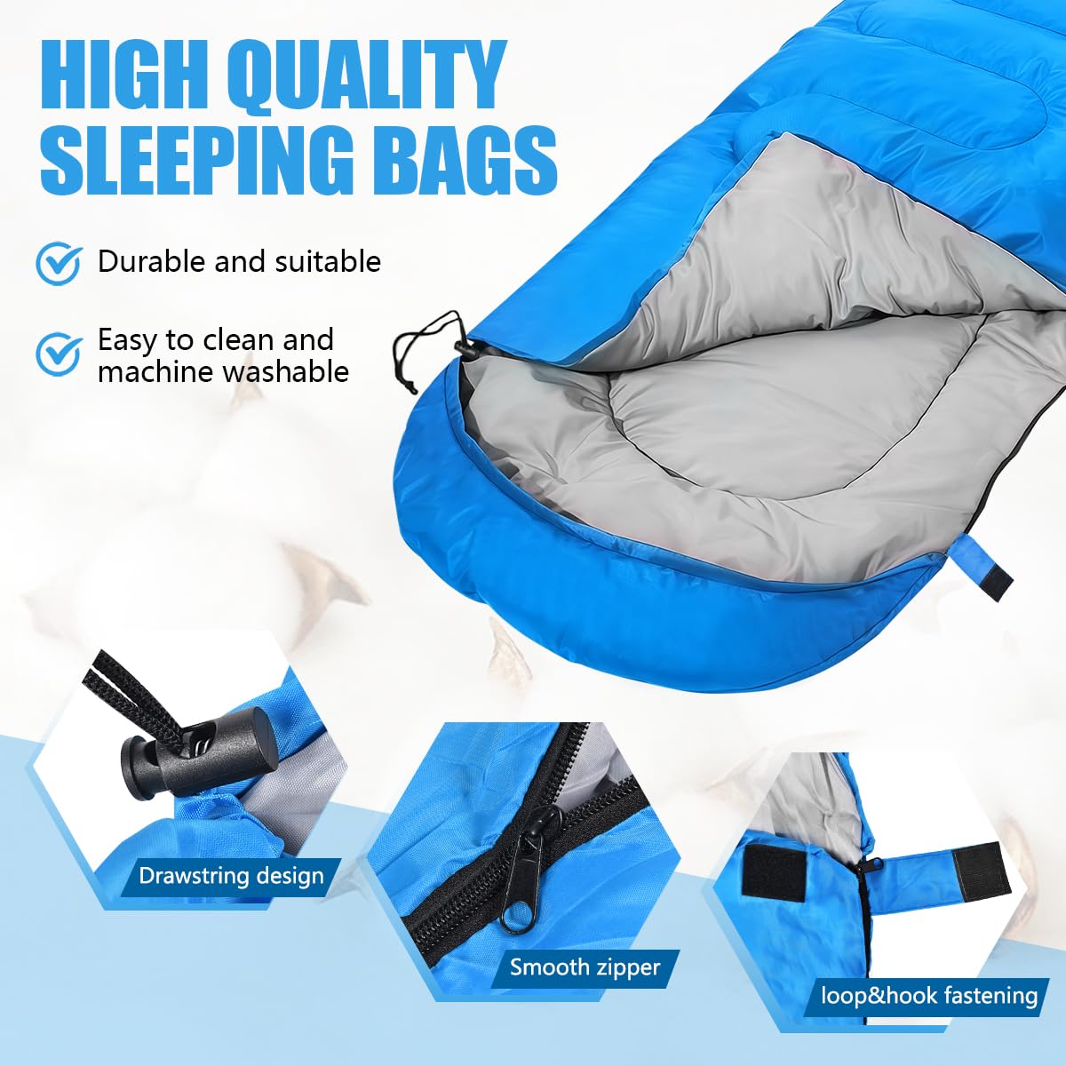Premium Lightweight Sleeping Bag for Camping, Hiking & Travel – Portable with Carry Bag