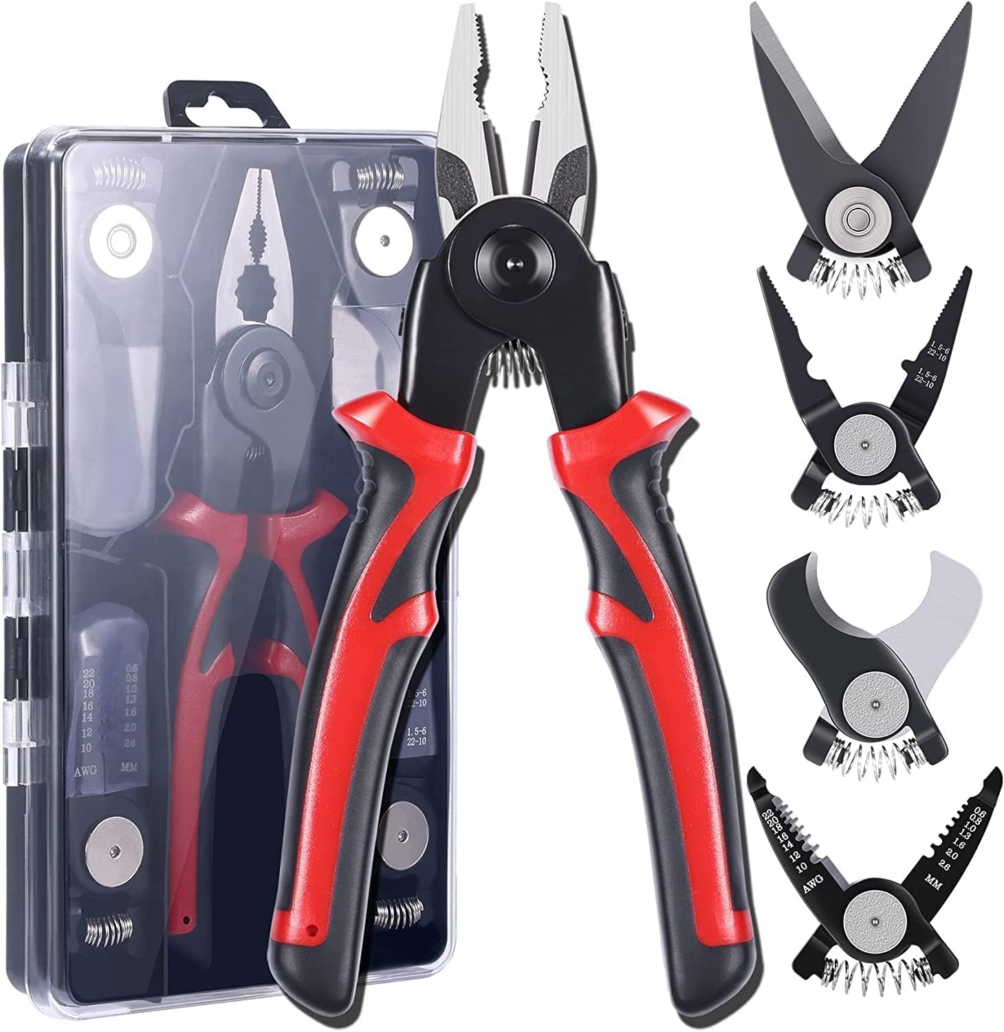 ZUCUR All in 1 Multifunction Stainless Steel Wire Stripper Wire Crimping Tool Wire Cutter, Wire Crimper Cable Stripper
