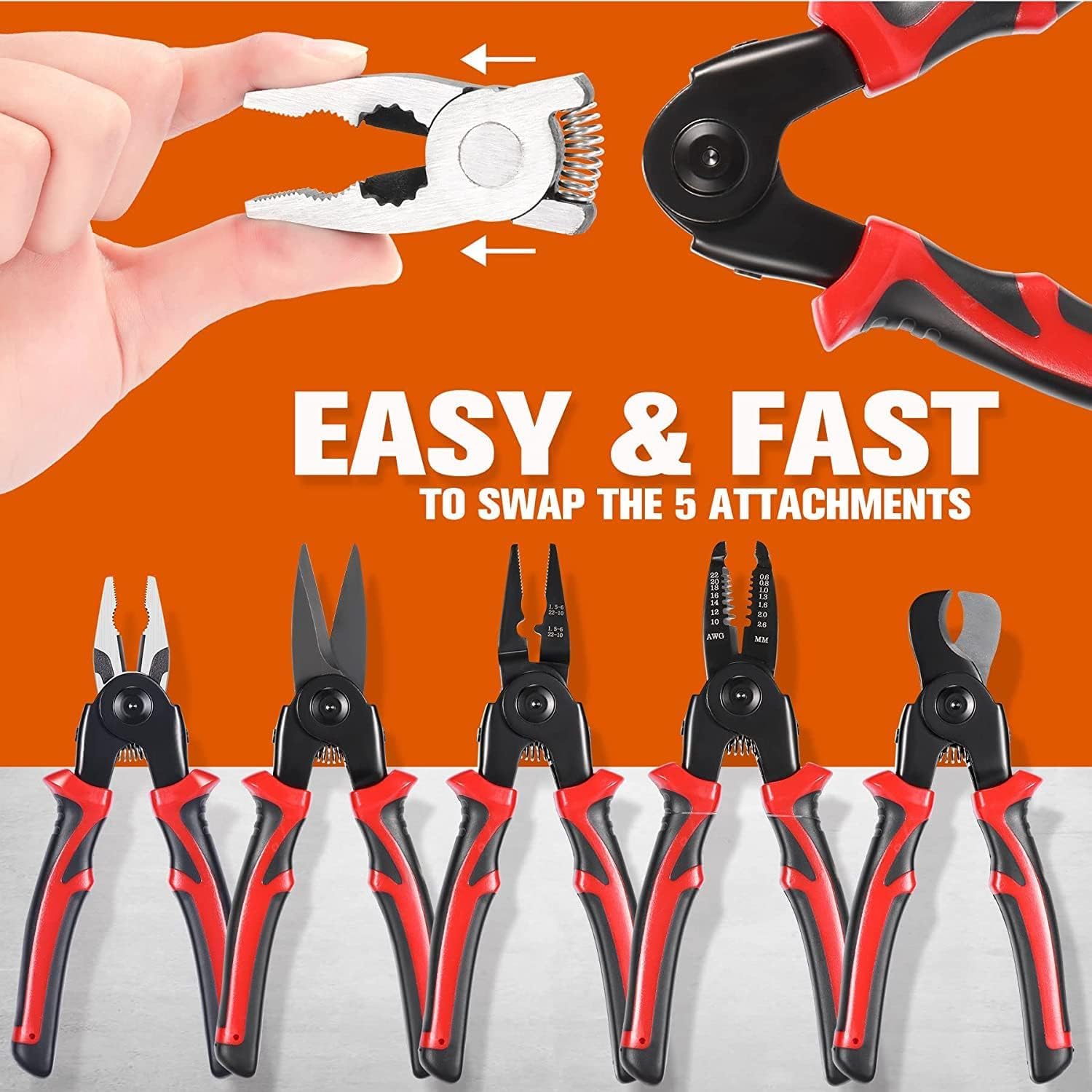 ZUCUR All in 1 Multifunction Stainless Steel Wire Stripper Wire Crimping Tool Wire Cutter, Wire Crimper Cable Stripper