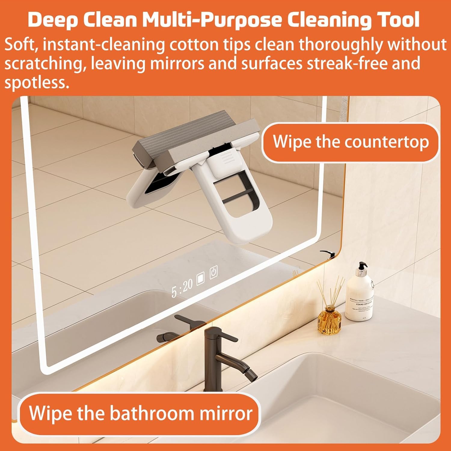 ZUCUR Multi-Purpose Cleaning Scraper & Squeegee – Foldable Tool for Kitchen Grease, Tile Walls, Bathroom Mirrors & Countertops