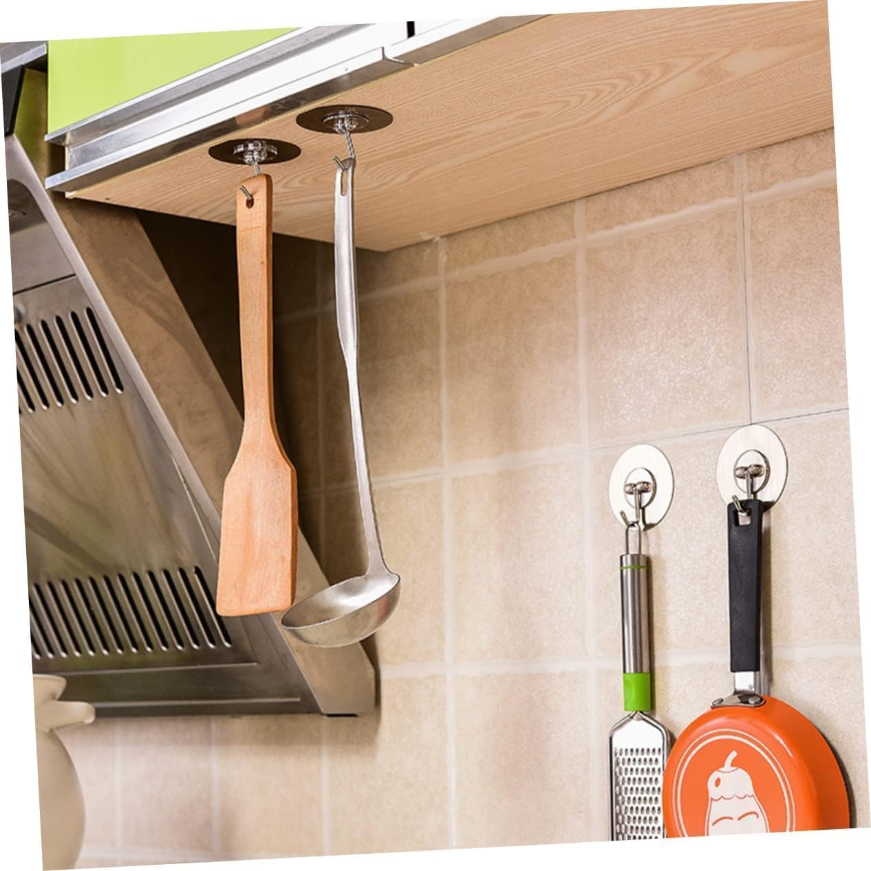 ZUCUR Oval Brushed Metal Adhesive Wall Hook – No-Drill Self-Adhesive Hook for Bathroom, Kitchen & Home Set Of 10 Pcs