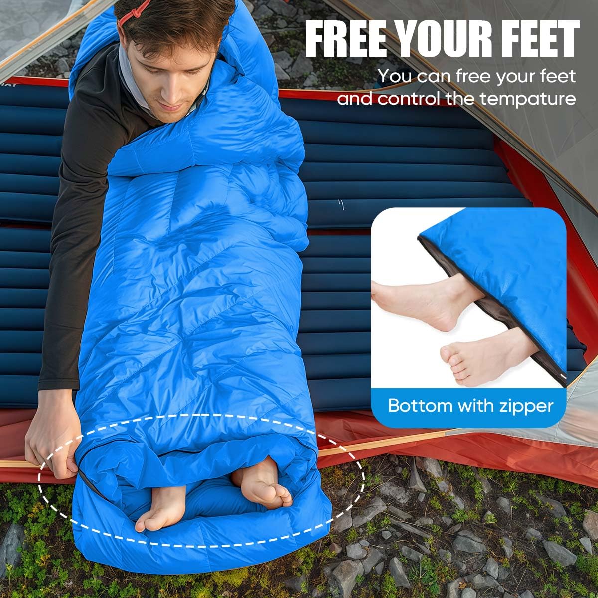 Premium Lightweight Sleeping Bag for Camping, Hiking & Travel – Portable with Carry Bag