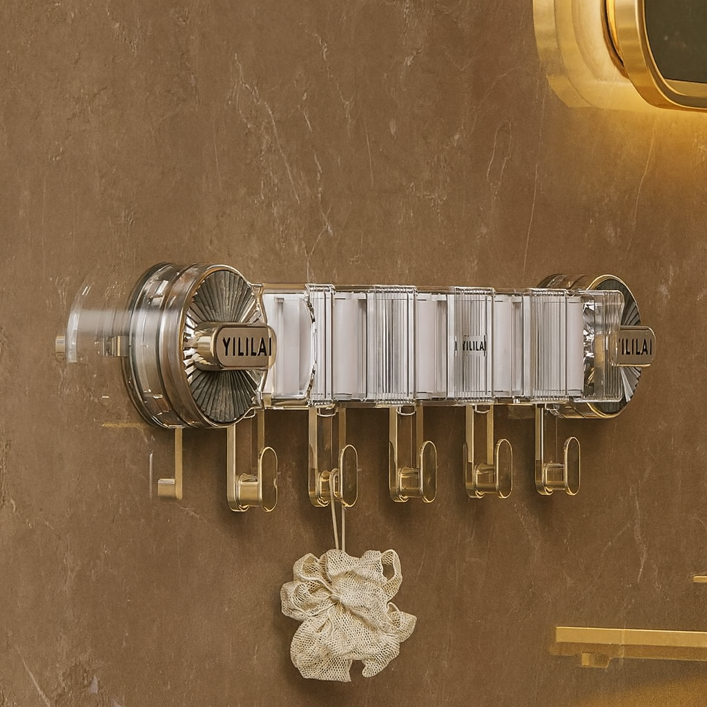 ZUCUR Premium Wall-Mounted Mop & Broom Holder Luxury Bathroom & Kitchen Organizer