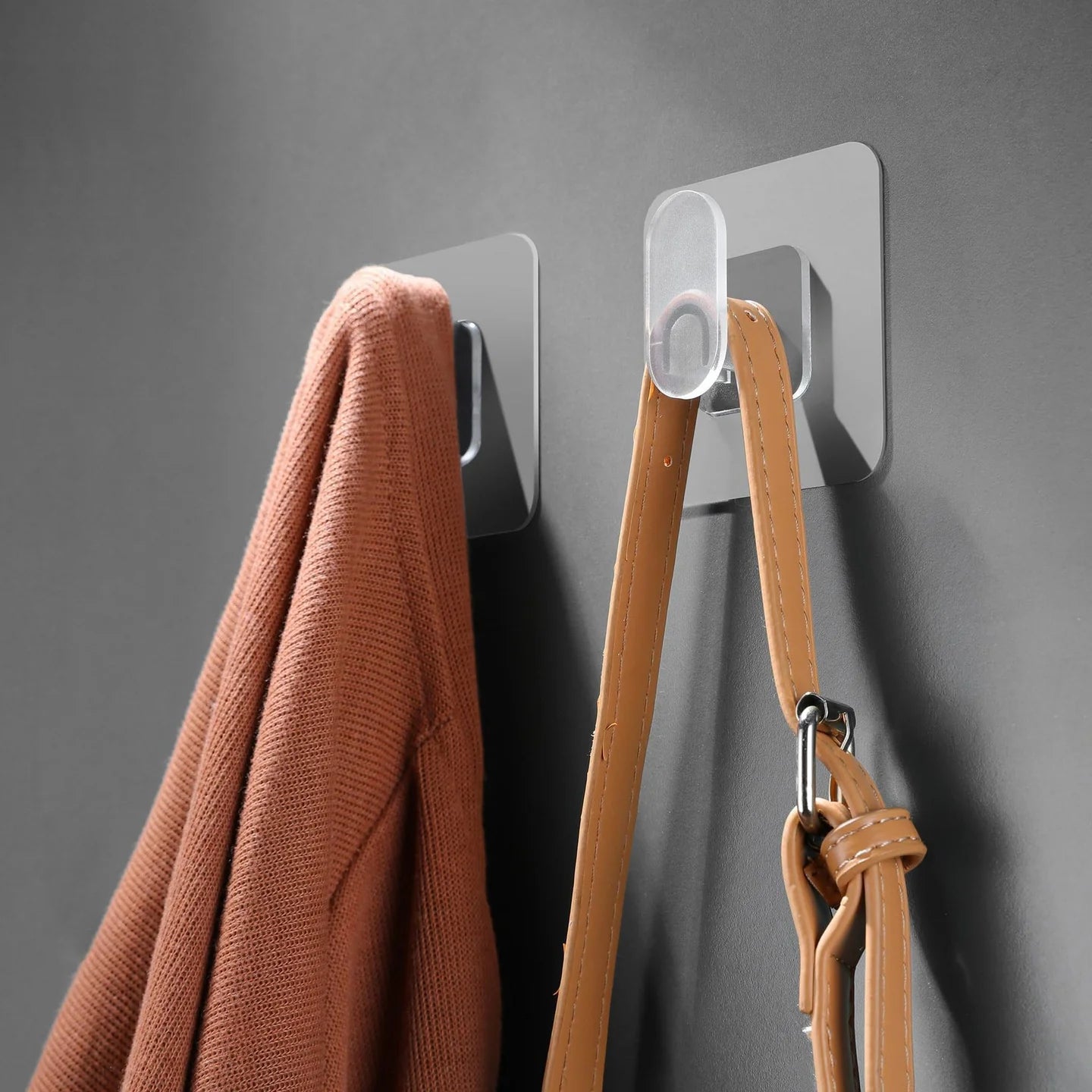 Strong Transparent Punch-Free Self-Adhesive Hook – Traceless Coat, Bathroom & Kitchen Storage Hook Set Of 10