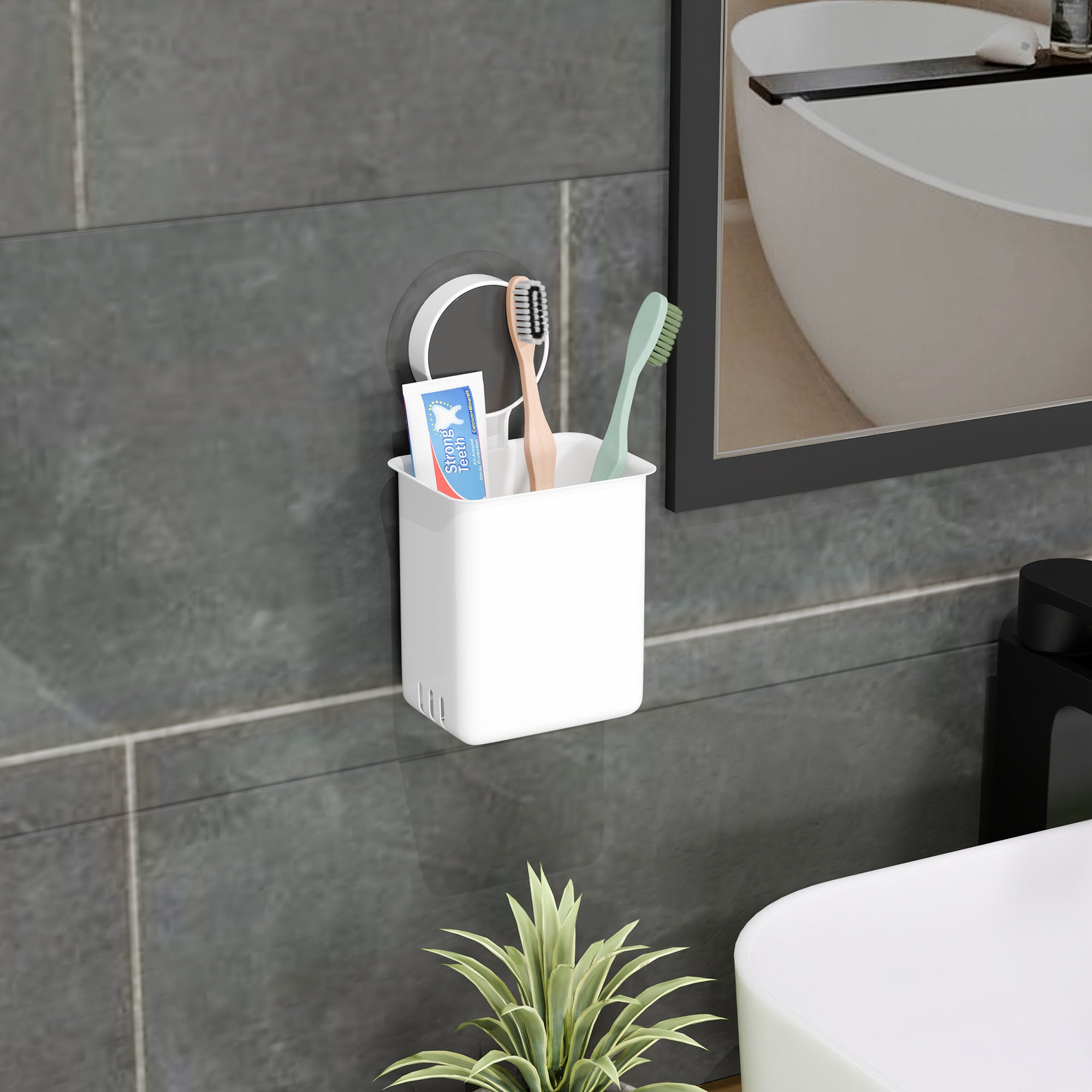 ZUCUR Toothbrush Holders For Bathroom Wall Mounted Toothbrush Holder Toothbrush Holders For Toothbrushes Bathroom Shelf For Wall