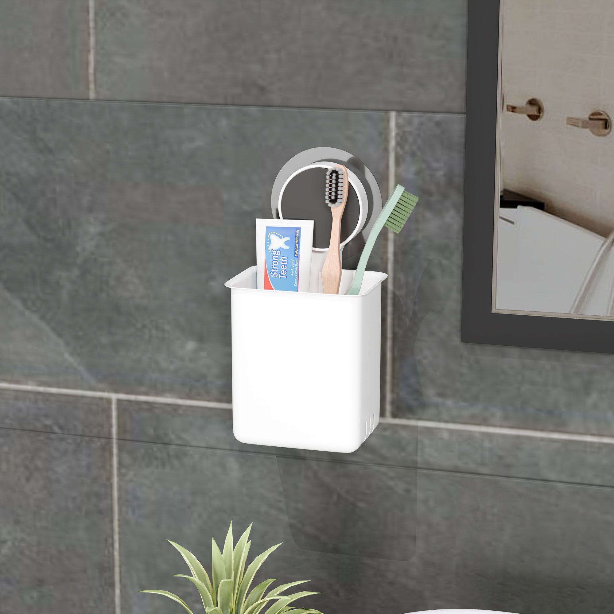 ZUCUR Toothbrush Holders For Bathroom Wall Mounted Toothbrush Holder Toothbrush Holders For Toothbrushes Bathroom Shelf For Wall